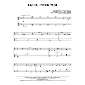 Lord, I Need You (arr. Phillip Keveren)