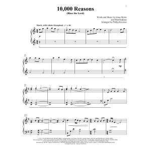 10,000 Reasons (Bless The Lord) (arr. Phillip Keveren)