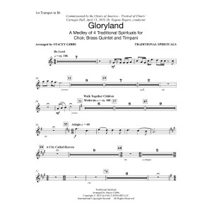 Gloryland: A Medley of Four Traditional Spirituals - Bb Trumpet 1