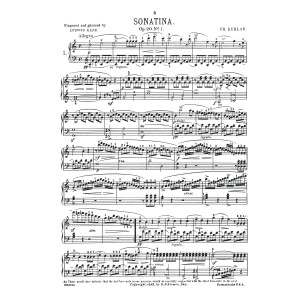 Sonatina In C Major, Op. 20, No. 1