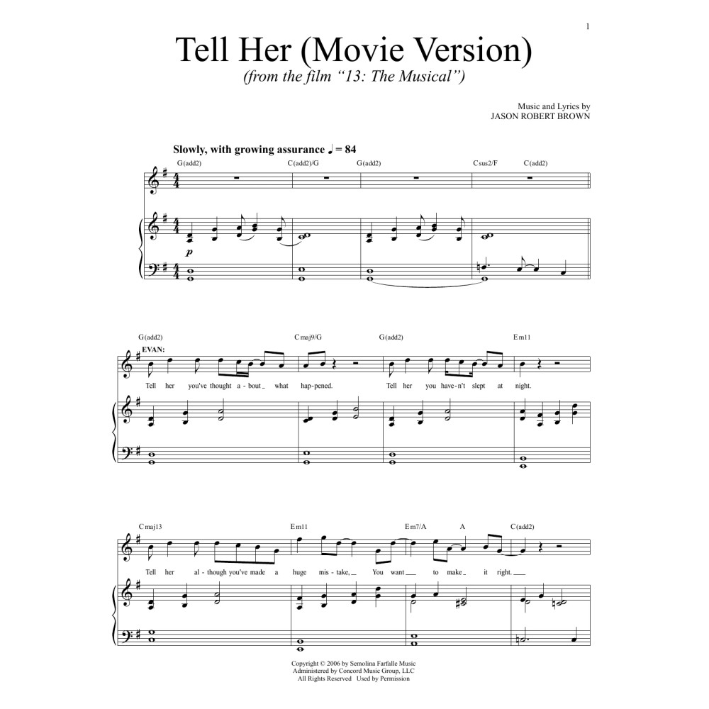 Tell Her (from 13: The Musical) (Netflix film)