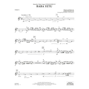 Baba Yetu (from Civilization IV) (arr. Robert Longfield) - Violin 1