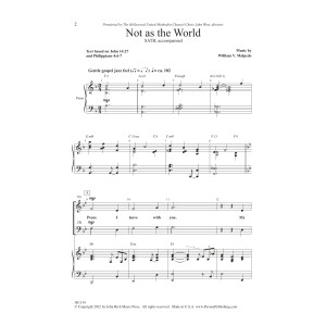 Not as the World