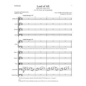 Lord Of All (Infant Holy, Infant Lowly) - Full Score