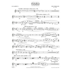 October - Bb Clarinet 1