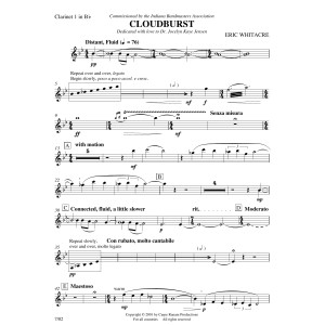 Cloudburst - Bb Clarinet 1