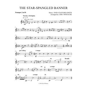 The Star-Spangled Banner (arr. Eric Whitacre) - Bb Trumpet 2