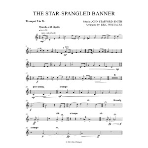 The Star-Spangled Banner (arr. Eric Whitacre) - Bb Trumpet 3