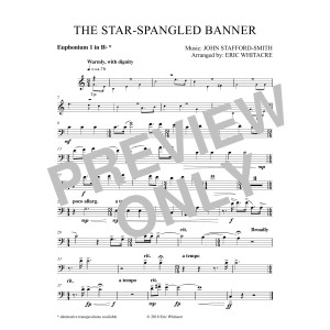 The Star-Spangled Banner (arr. Eric Whitacre) - Euphomium 1 BC in Bb
