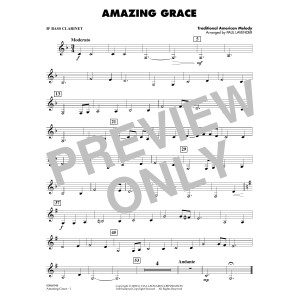 Amazing Grace (arr. Paul Lavender) - Bb Bass Clarinet