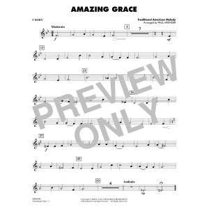 Amazing Grace (arr. Paul Lavender) - F Horn