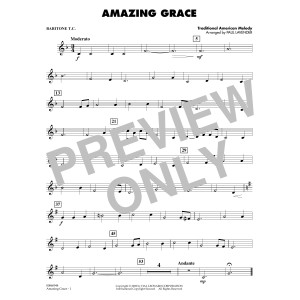 Amazing Grace (arr. Paul Lavender) - Baritone T.C.