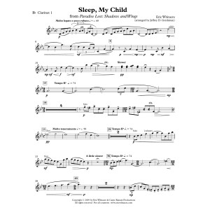 Sleep, My Child (from Paradise Lost: Shadows and Wings) - Bb Clarinet 1