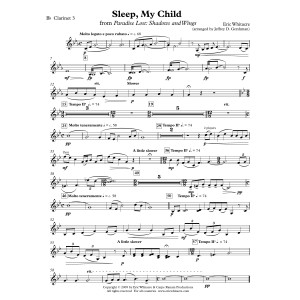 Sleep, My Child (from Paradise Lost: Shadows and Wings) - Bb Clarinet 3