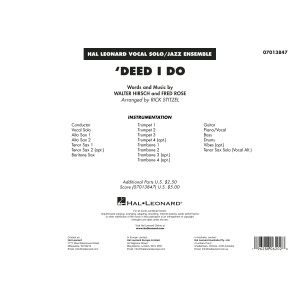 'Deed I Do (arr. Rick Stitzel) - Conductor Score (Full Score)