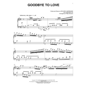 Goodbye To Love (arr. Phillip Keveren)