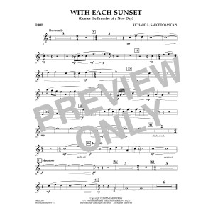 With Each Sunset (Comes the Promise of a New Day) - Oboe