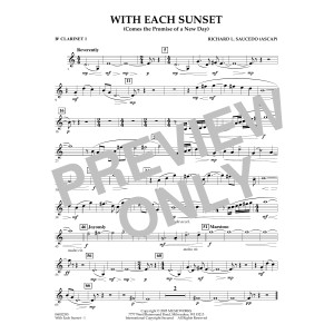 With Each Sunset (Comes the Promise of a New Day) - Bb Clarinet 1
