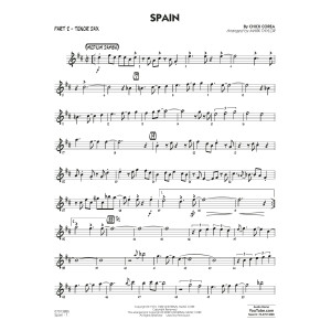 Spain (arr. Mark Taylor) - Part 2 - Tenor Sax