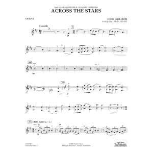 Across The Stars (from Star Wars: Attack of the Clones) (arr. Moore) - Violin 1