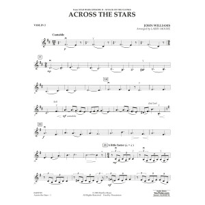 Across The Stars (from Star Wars: Attack of the Clones) (arr. Moore) - Violin 2