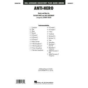 Anti-Hero (arr. Johnnie Vinson) - Conductor Score (Full Score)