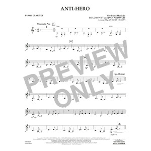 Anti-Hero (arr. Johnnie Vinson) - Bb Bass Clarinet