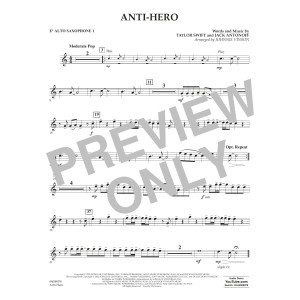 Anti-Hero (arr. Johnnie Vinson) - Eb Alto Saxophone 1