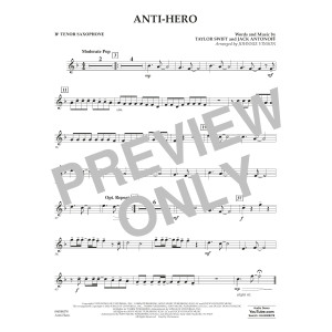 Anti-Hero (arr. Johnnie Vinson) - Bb Tenor Saxophone