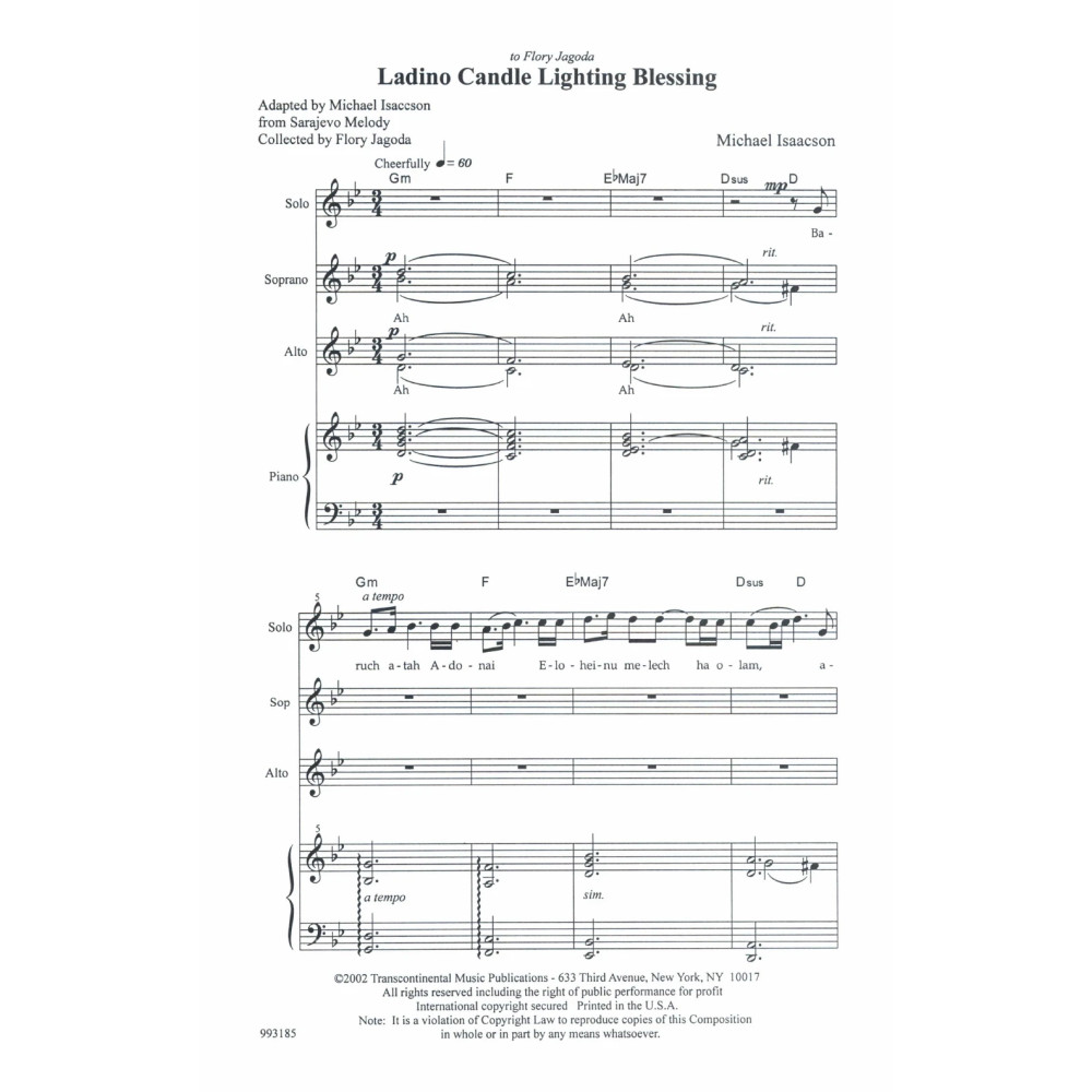 Ladino Candle Blessing