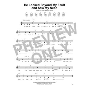 He Looked Beyond My Fault And Saw My Need