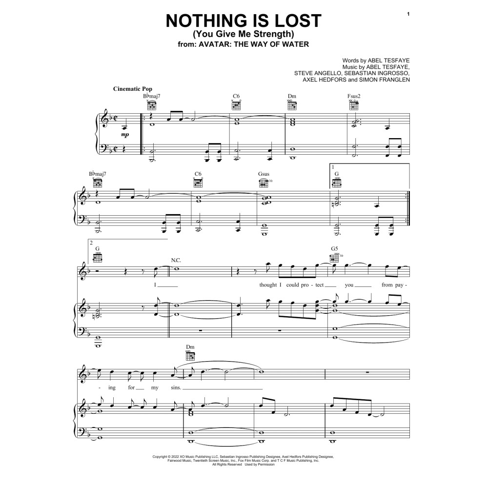 Nothing Is Lost (You Give Me Strength) (from Avatar: The Way Of Water)