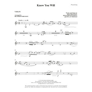 Know You Will (arr. Heather Sorenson) - Violin