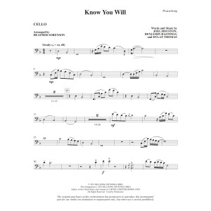 Know You Will (arr. Heather Sorenson) - Cello