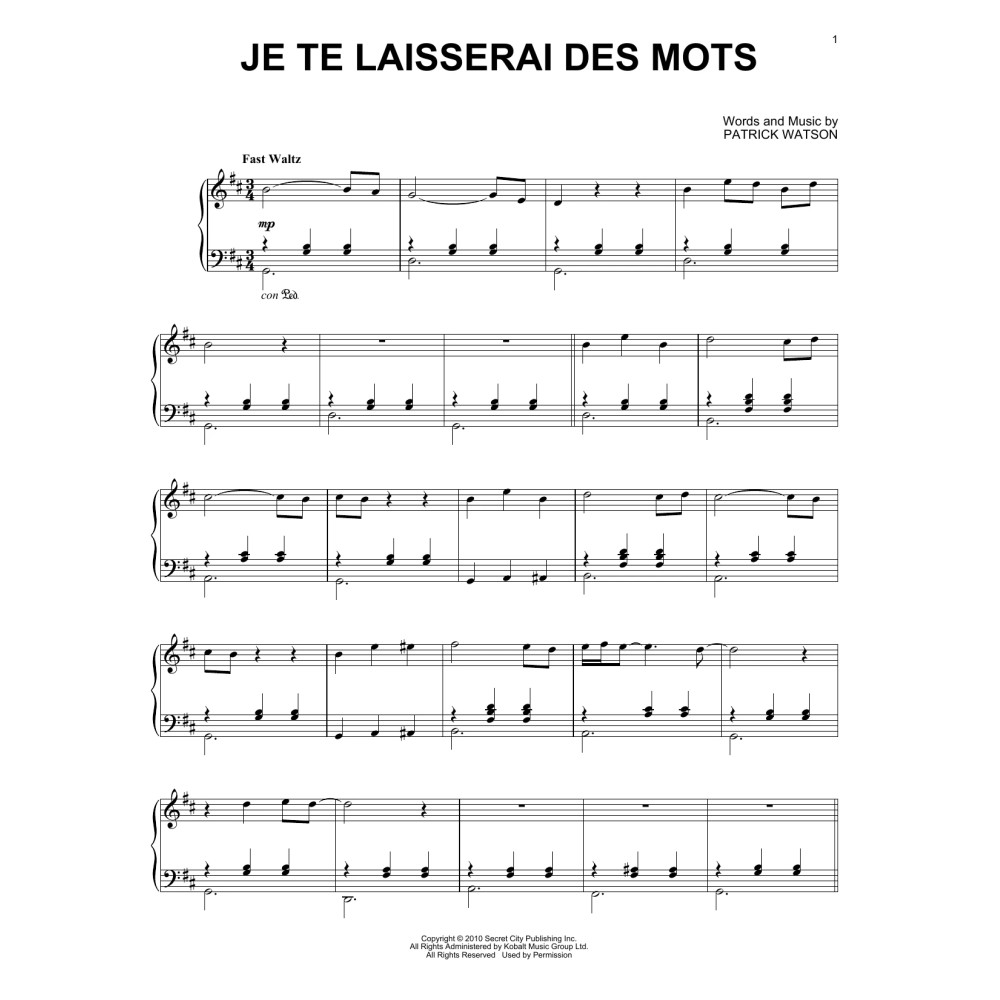 Je Te Laisserai Des Mots