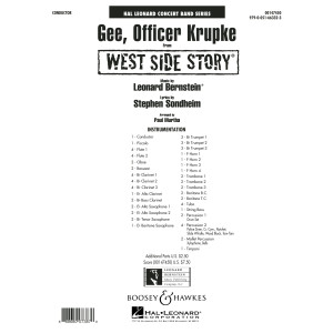 Gee, Officer Krupke (from West Side Story) (arr. Paul Murtha) - Conductor Score (Full Score)