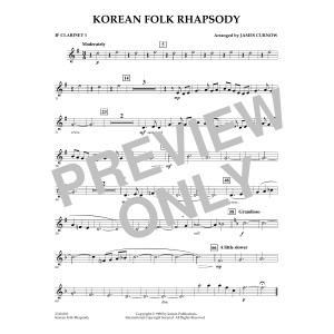 Korean Folk Rhapsody - Bb Clarinet 1