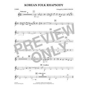 Korean Folk Rhapsody - F Horn
