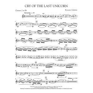 Cry Of The Last Unicorn - Bb Clarinet 2