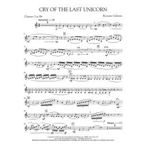 Cry Of The Last Unicorn - Bb Clarinet 3