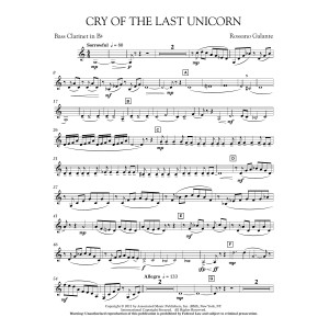 Cry Of The Last Unicorn - Bb Bass Clarinet