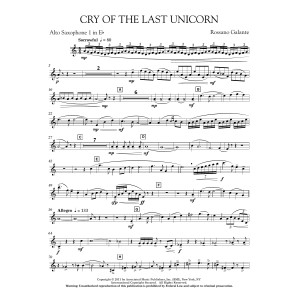 Cry Of The Last Unicorn - Eb Alto Saxophone 1