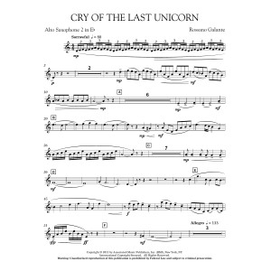 Cry Of The Last Unicorn - Eb Alto Saxophone 2