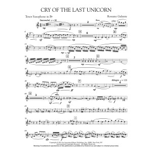 Cry Of The Last Unicorn - Bb Tenor Saxophone