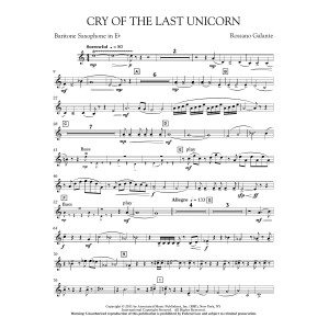 Cry Of The Last Unicorn - Eb Baritone Saxophone