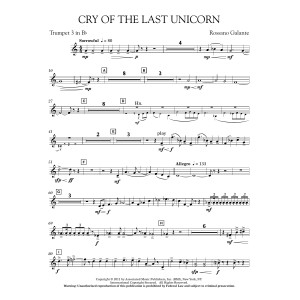 Cry Of The Last Unicorn - Bb Trumpet 3