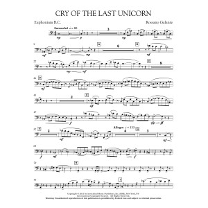 Cry Of The Last Unicorn - Euphonium in Bass Clef