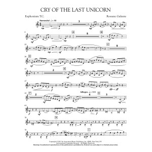 Cry Of The Last Unicorn - Euphonium in Treble Clef