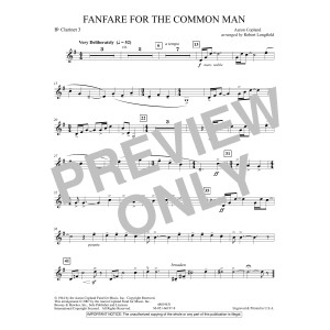 Fanfare For The Common Man (arr. Robert Longfield) - Bb Clarinet 3
