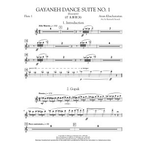 Gayenah Dance Suite No. 1 (Excerpts) (arr. Kenneth Snoeck) - Flute 1